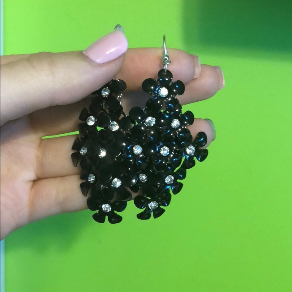 Black Flower Earrings